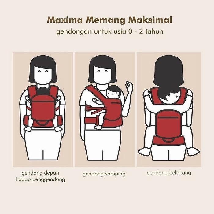 Maxima Nana Baby Carrier Gendongan Bayi Ssc M Shape Ergonomis -Gratisongkir