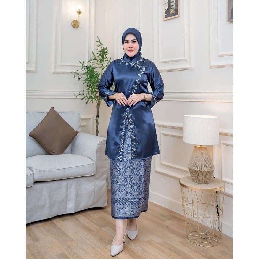 Trenatik- Dhei Store Atasan / Setelan Kebaya Kiki Payet Mutiara Modern Set Kebaya Melayu /