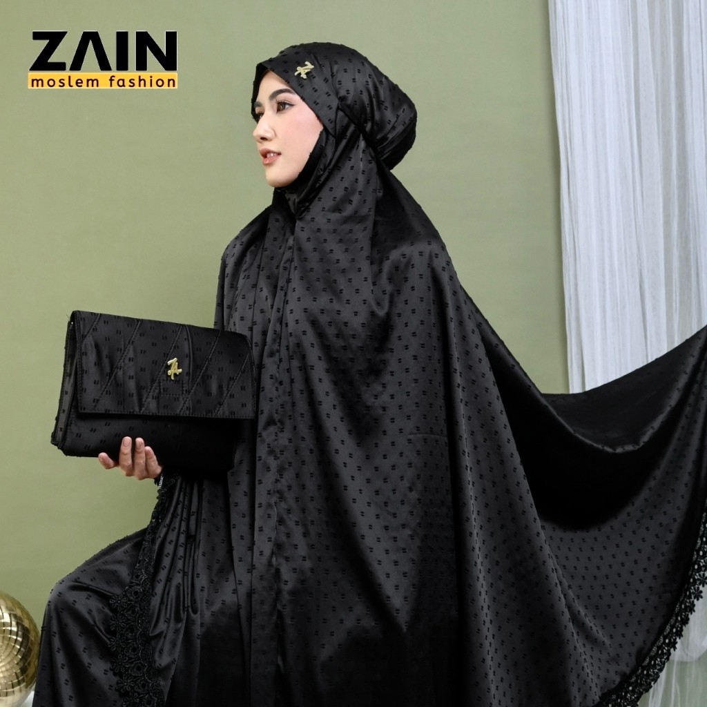 PROMO / ZAIN Mukena Dewasa Penutup Dagu Uragiri Silk Premium Mewah Cantik
