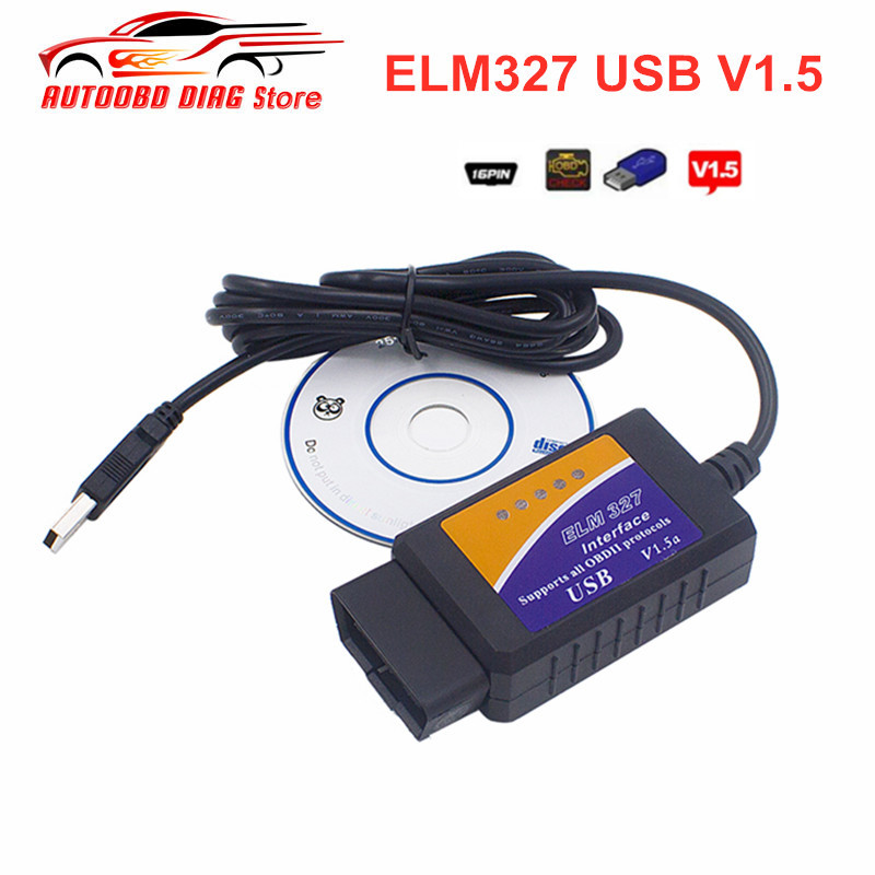 USB ELM327 V1.5 OBD2 Code Scanner ELM 327 USB V1.5 Diagnostic Cable