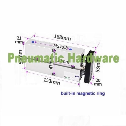 Tn16*100 Tn16-100 16Mm Bore 100Mm Pneumatic Twin Rod Air Cylinder Kk86