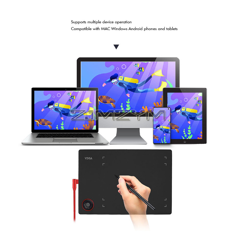 

Graphics Drawing Tablet, 7.48 X 5.71 Inch Large Drawing Tablet With 4 Hot Keys, Passive Stylus Of
