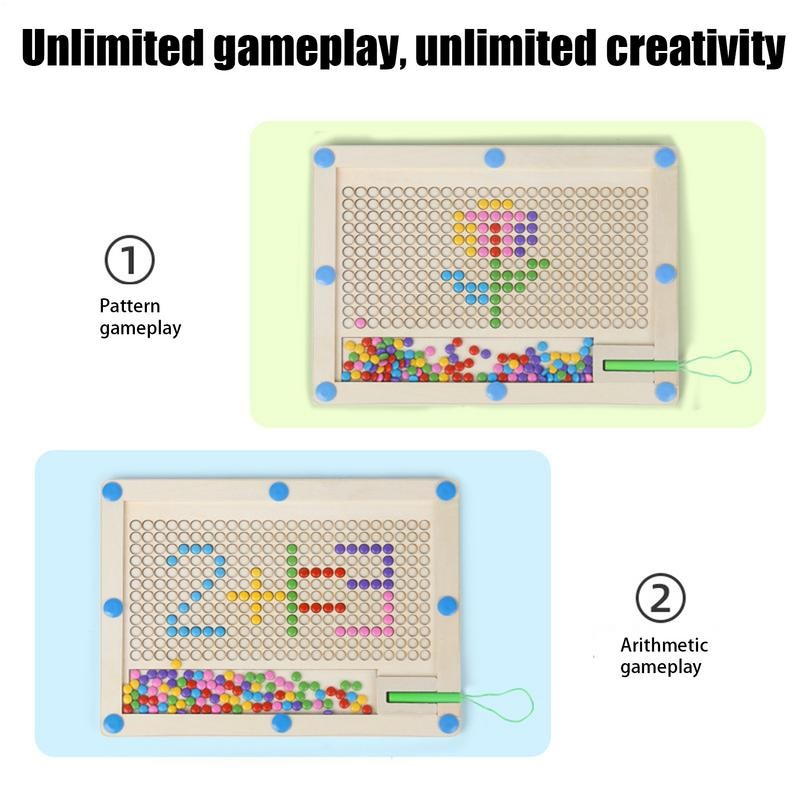

Children'S Magnetic Doodle Board Drawing Toys With Pen & Beads For 3-8 Years Kids Girls Boys