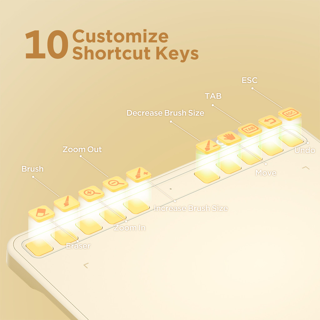 

Ugee S640 Beige Drawing Tablet 6" Graphics Tablet Digital Art Pen Tablets With 10 Keys 8192 Level