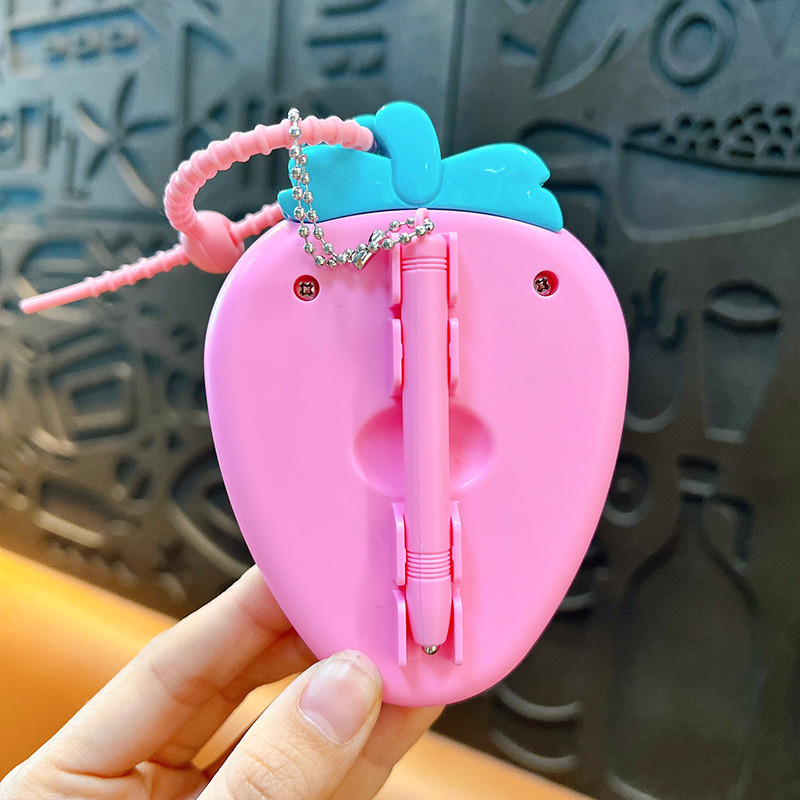 

Fun Simulation Fruit Stress Relief Magnetic Drawing Board Keychain Pendant Cute Strawberry Pineapple