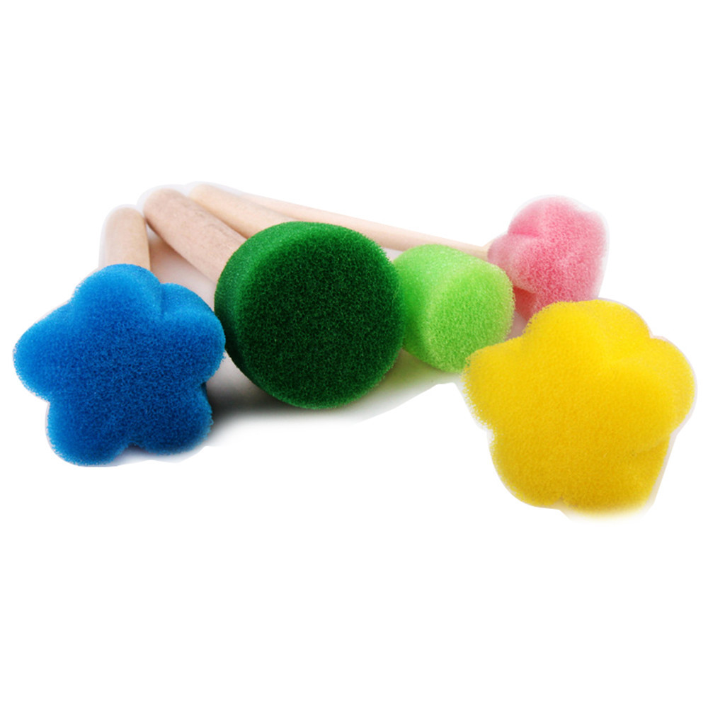 

5Pcs Kids Toddler Sponge Stamp Brush Kits Flower Drawing Toys For Children Paint Educational Art And