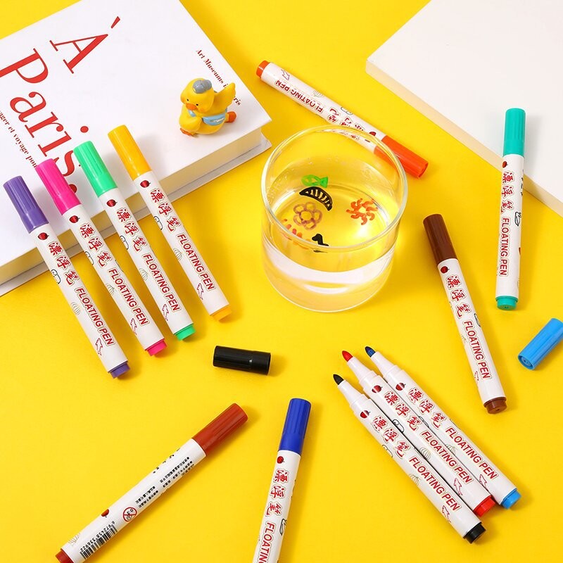 

8/12 Colors Magical Water Floating Student Painting Brush Whiteboard Markers Pen Suspension Kids