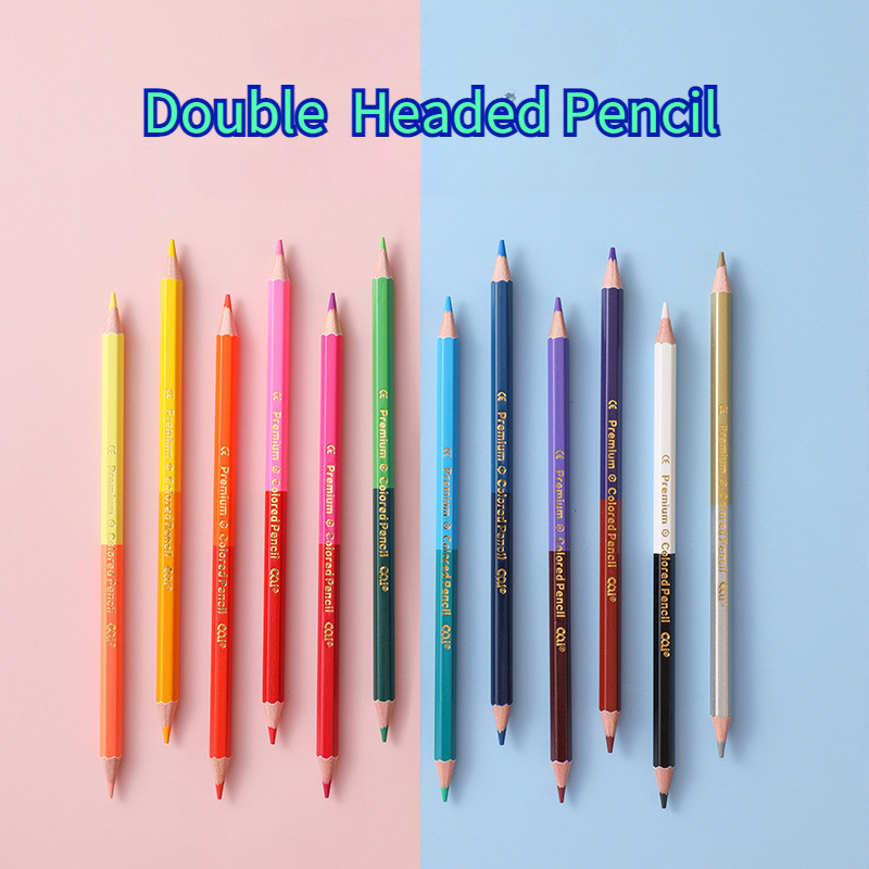 

12/24 Colors Double Headed Pencils For Kids Art Drawing Sketching Crayon Pastel Color Art Premium