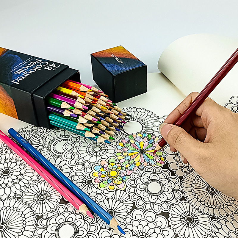 

Wood Watercolor Pencil 12/24/36/48/72 Colors Professional Oil Water Soluble Colored Pencils For Draw