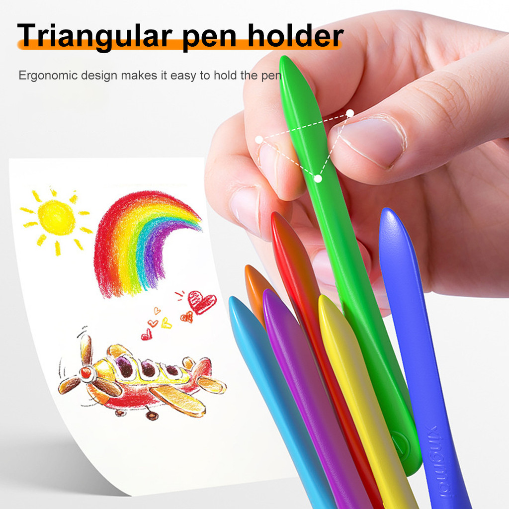

12/18/24/36 Colors Plastic Crayons Washable Erasable Colored For Painting Kids Students Draw Art