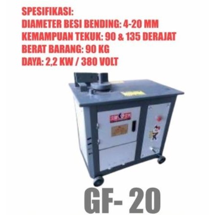 MESIN BENDING TEKUK BENDER BESI BEHEL 20mm GF 20