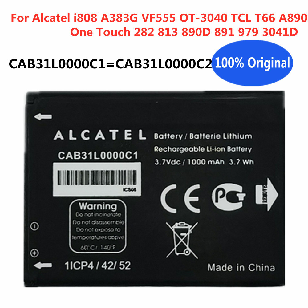 Original For Alcatel i808 A383G VF555 OT-3040 TCL T66 A890 One Touch 282 813 890D CAB31L0000C1 CAB31