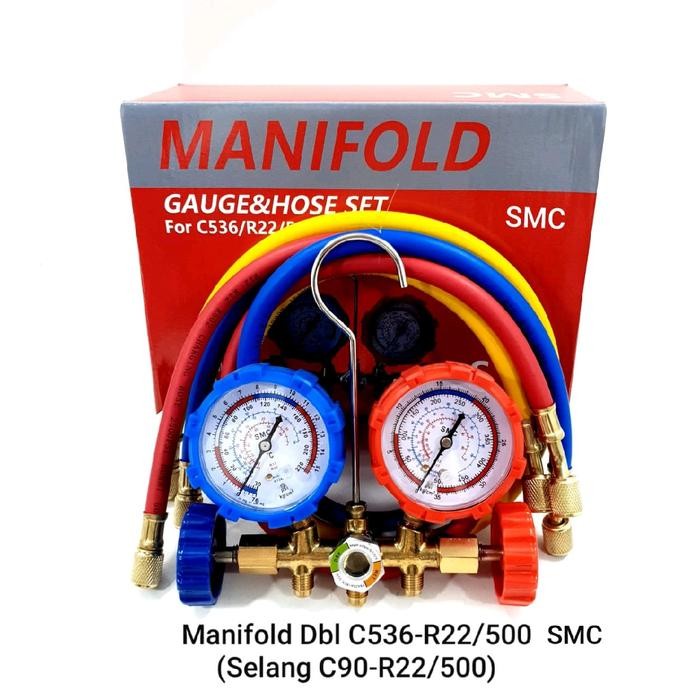 Yukngegas Testing Double Manifold Double R22 Pengisian Ac Mobil 220 / 500 / 800 Psi Kualitas Tinggi