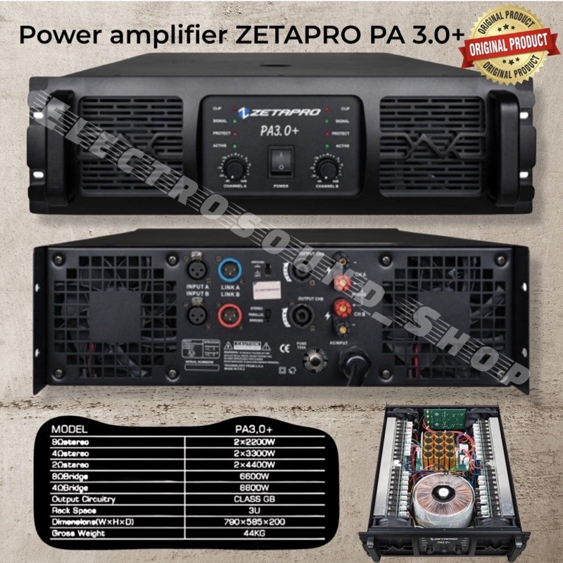 POWER AMPLIFIER ZETAPRO PA 3.0+ / Power Ampli Zetapro PA 3.0 + / Zetapro Original