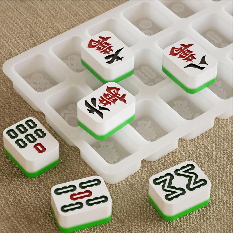 Mahjong Tile Mold Dominoes Casting Moulds Silicone inese Mahjong Mould Epoxy Resin Casting Molds