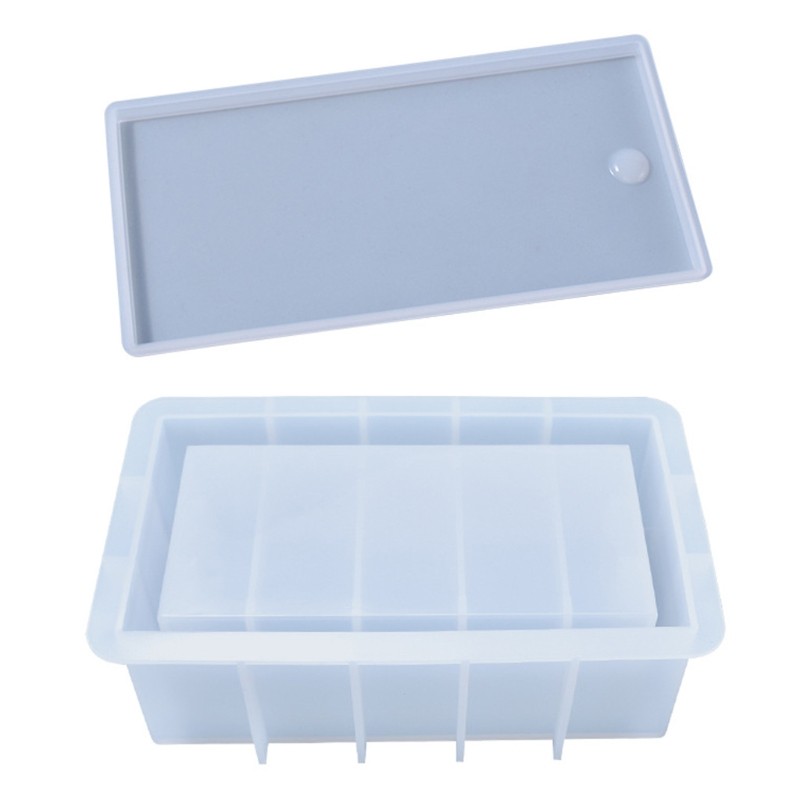 Dominoes Box With Lid Epoxy Resin Mold ess Tissues Storage Case Silicone Mould