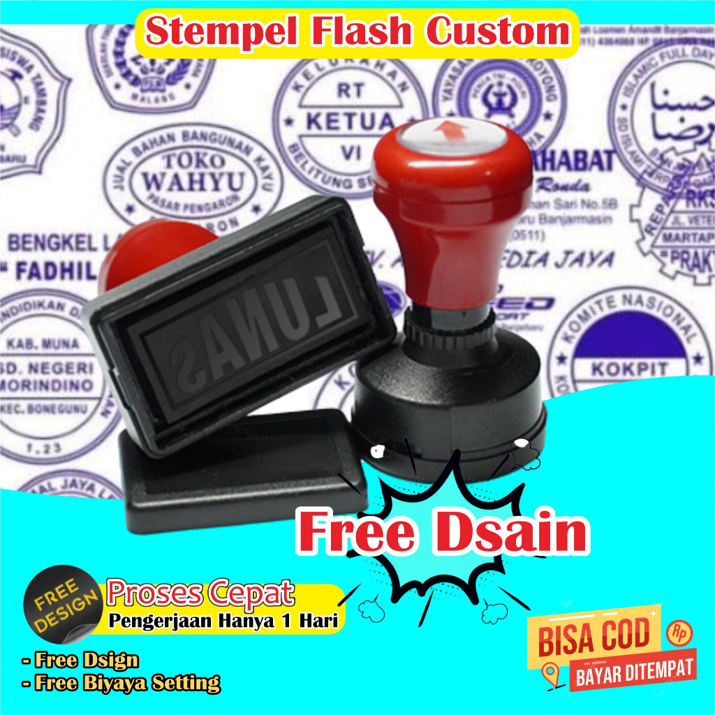

[READY] stempel flash otomatis custom free dsain stempel logo cap toko stempel alias stempel GANESA