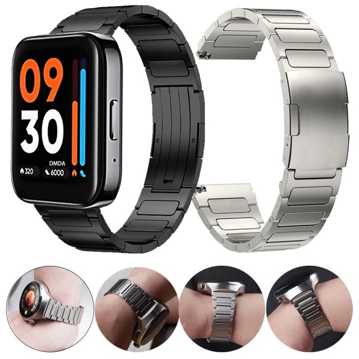 Luxury Metal Titanium Strap For Realme Watch 3 Pro Smartwatch Band
