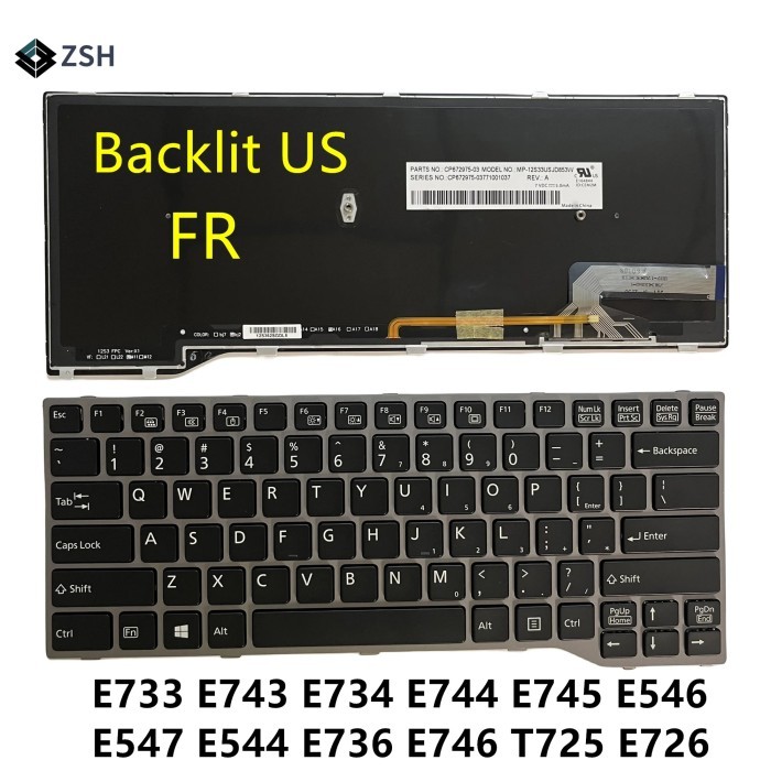 US French Keyboard For Fujitsu Lifebook E733 E734 E743 E744 U745 E546