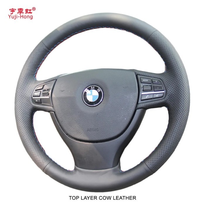 Yuji-Hong Top Layer Genuine Cow Leather Car Steering Wheel Covers