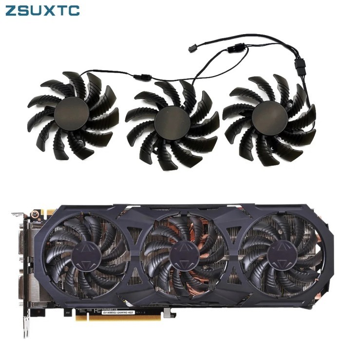 75MM 2/3pin GTX970 Cooler Fans PLD08010S12H For Gigabyte GTX 970