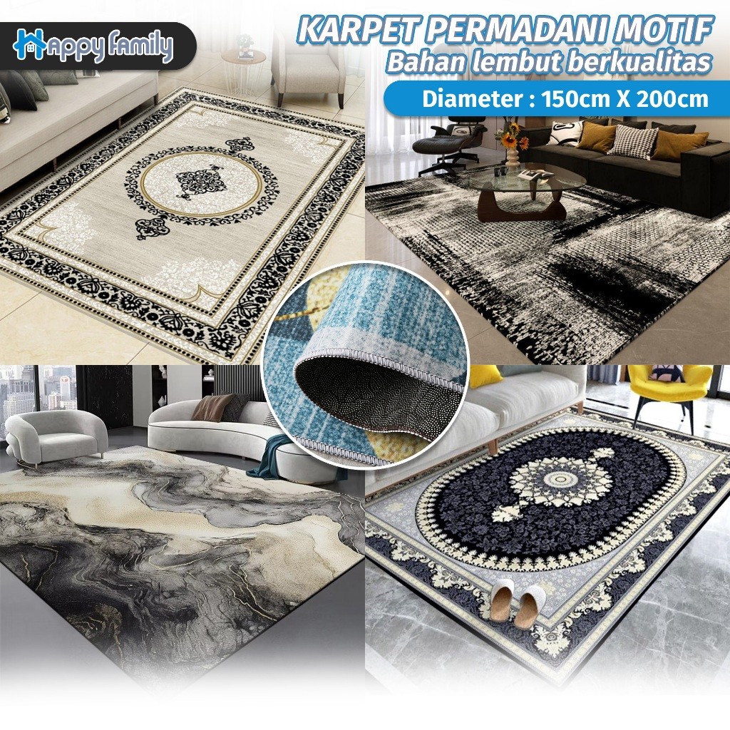 baru besar karpet lantai permadani eropa ukuran 150x200cm/bahan polyester anti slip
