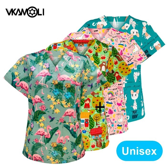 Pet Clinic Beauty Hospital Institution Scrub Spa Uniform Ladies Top