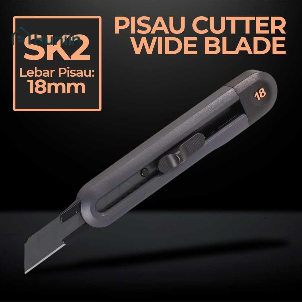 

Deli Pisau Cutter Auto Lock Snap Off Wide Blade SK2 18mm - HT4018