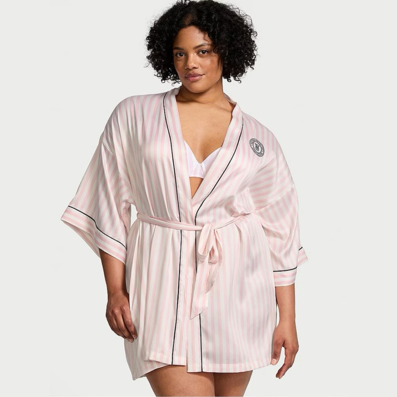 VICTORIA SECRET GLAZED SATIN ROBE KIMONO SATIN