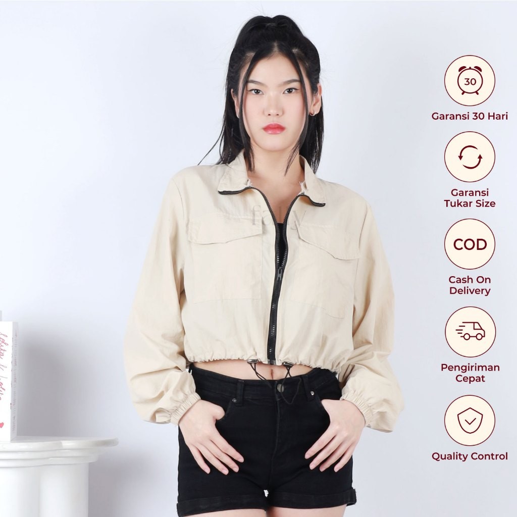 BIG PROMO FALLY Fiona Crop Jacket Jaket Parasut Wanita Jaket Parasut Premium Jaket Crop Wanita Jaket