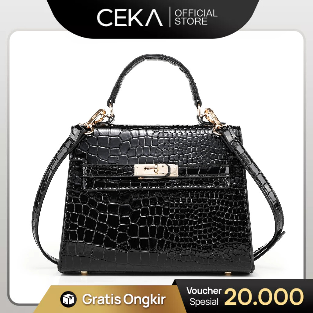 CEKA TAS WANITA SLING BAG TAS SELEMPANG HANDBAG TAS KULIT PU CROCO - KELLY BAG