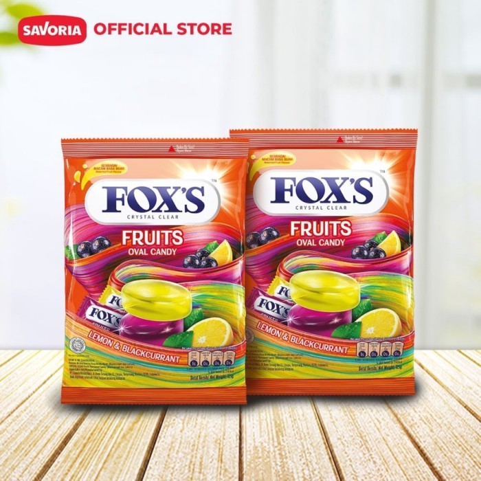 

FOX'S Oval Candy Fruits Bag 1 Karton - Permen Rasa Buah 24 Pcs x 125g Terlaris
