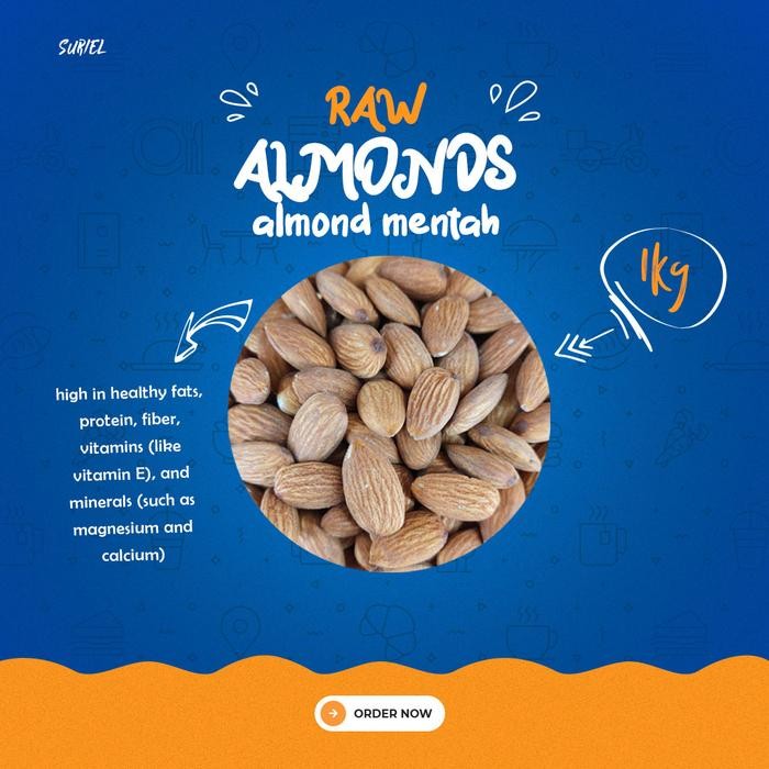 

Raw Almond Nuts/ Kacang Almond Mentah 1 kg BLUE DIAMOND Terlaris