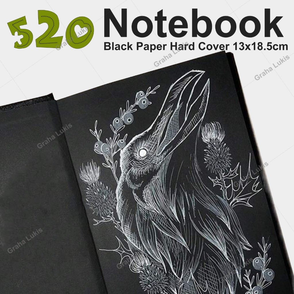 

[READY] 520 Notebook Black Paper Hard Cover 13x18,5mm
