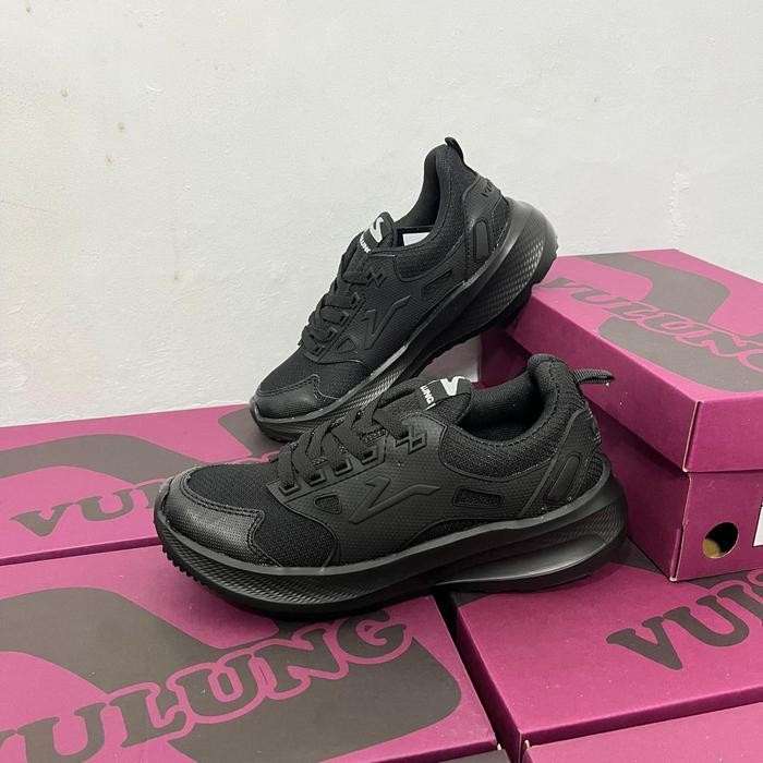 SEPATU VULUNG HITAM POLOS SEKOLAH- SEPATU HITAM SIZE 36-43 TERBARU- SEPATU OLAHRAGA PRIA WANITA-