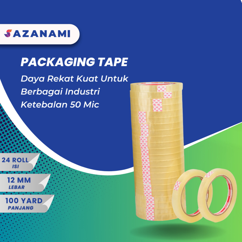 

JH8 ISOLASI BENING 12MM X 100Y SAZANAMI 1/2" LAKBAN SELOTIP BENING - 1 PACK 24 ROLL