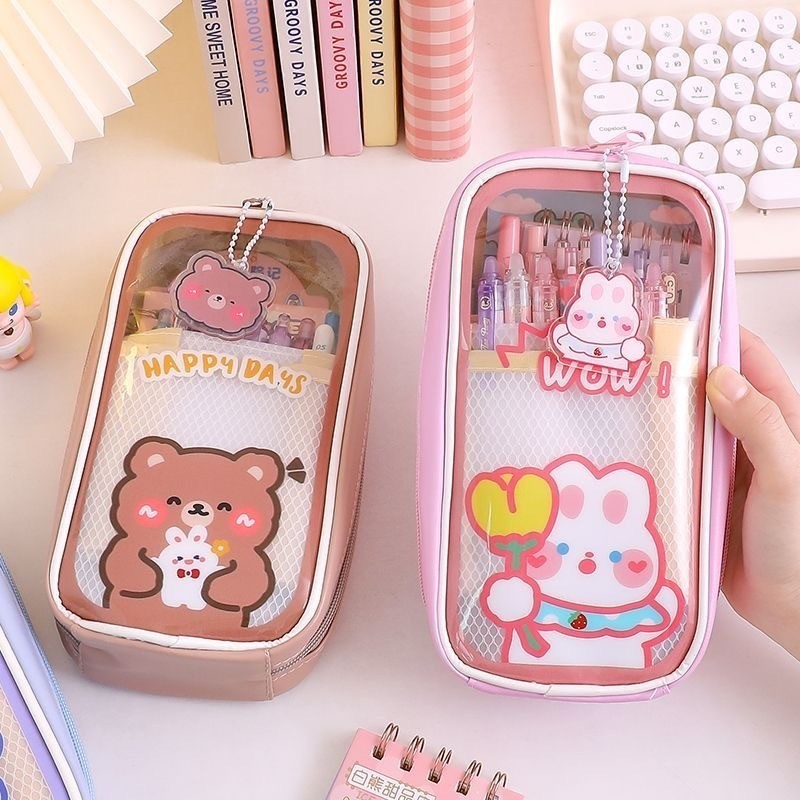 

JH8 Dilengkapi dengan liontinPencil Case Kotak Pensil Cute Tempat Pencil Fashion Korea Tempat Alat