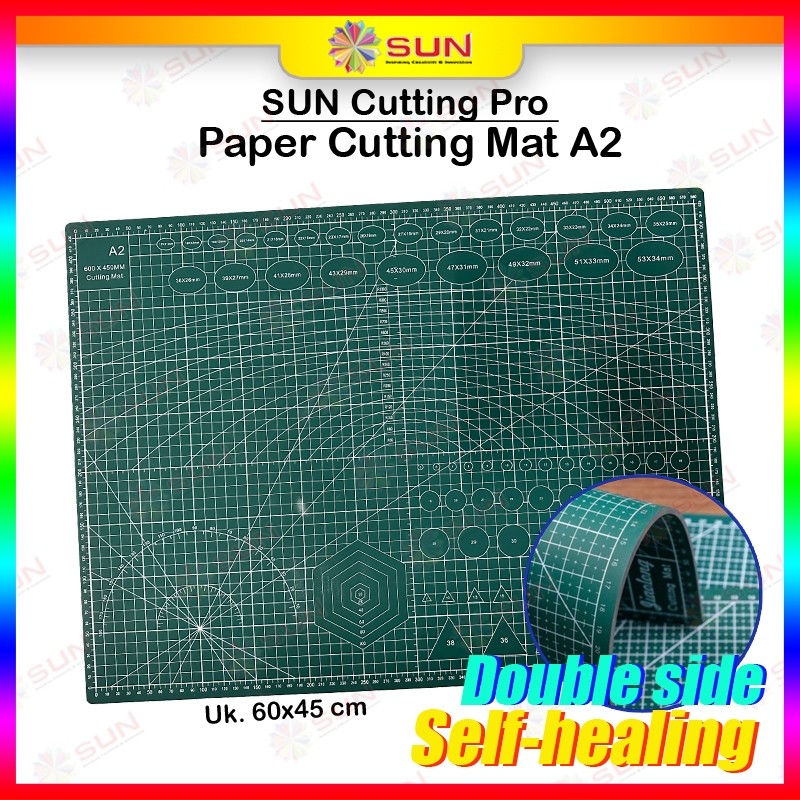 

JH8 Alas Potong Kertas ( Cutting Mat ) Uk. A2 / A1 Bahan PVC, Double-Side, Self Healing untuk potong