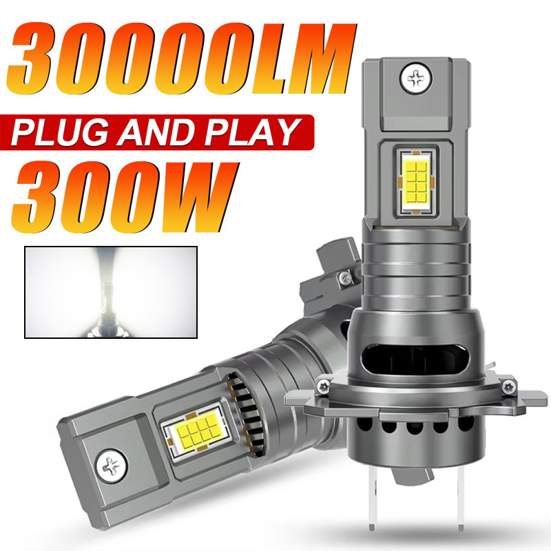 30000Lm H7 Super Bright Led Headlight Bulbs Canbus Error Free Ultra Strong Turbo Csp Slim H7 Led