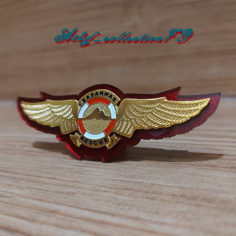 Pin Wing Basarnas Wings Basarnas Akrilik Kuningan Magnet