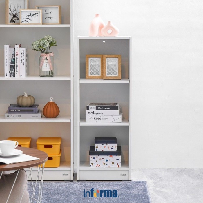 Informa - BOOKCASE - Pablo Rak Buku 3 Tingkat L40 - Putih