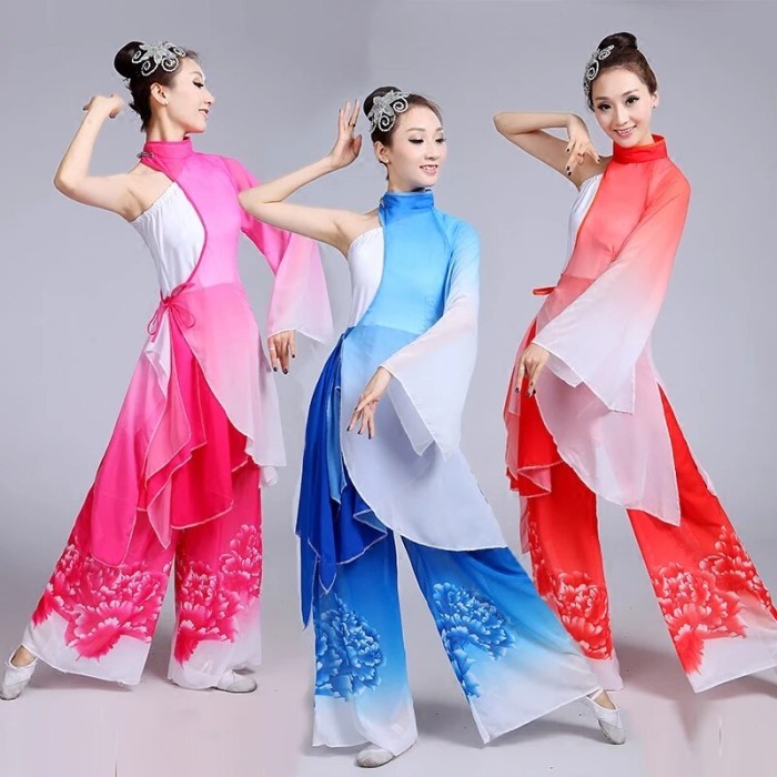 New folk dance yangko classical dance water sleeve performance fan