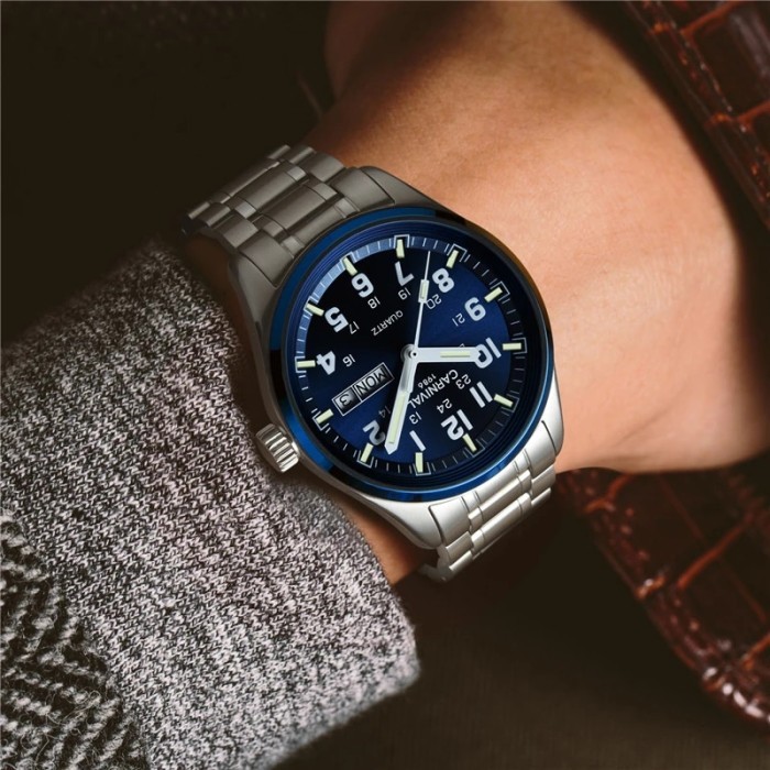 Carnival Brand Fashion Watch for Men Luxury Solid Stainless Steel