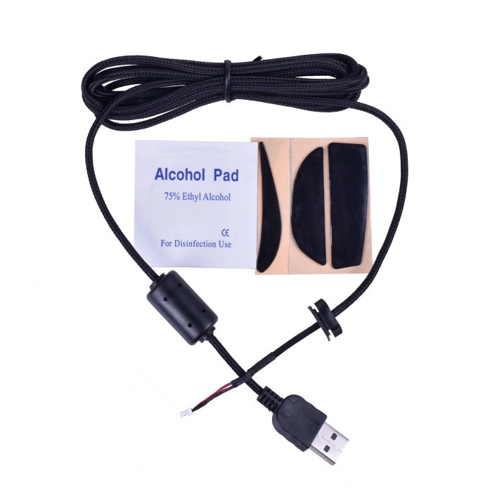 New USB Mouse Line Nylon Cable Replacement & Feet for Logitech G9/G9X