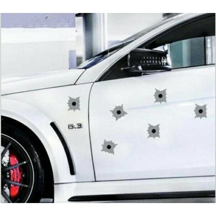 (Expert) STIKER MOBIL 3D LUBANG PELURU