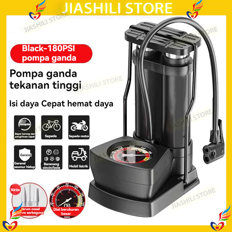 ASLI Pompa Ban - pompa injak ban motor - pompa angin - pompa ban sepeda dan motor - pompa ban mobil