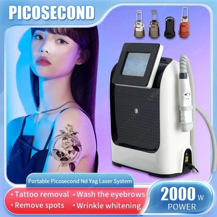 Professional Nd Yag Pico Laser 2024 Portable 1064nm 523nm Tattoo