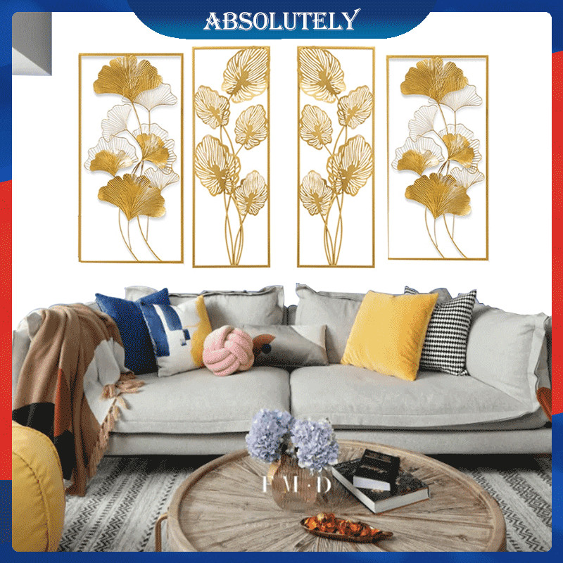 Wall Decor Hiasan Dinding/Wall Decor Metal Gold Frame Daun Pajangan Dinding Gold Metal Gaya Eropa