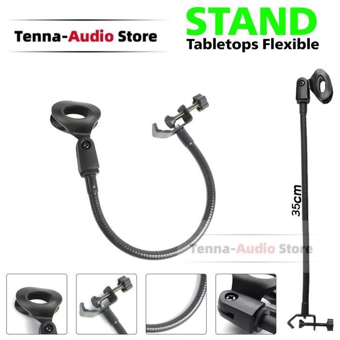 stand mic fleksibel meja dekstop - Tabletop Stand mikrofon condenser