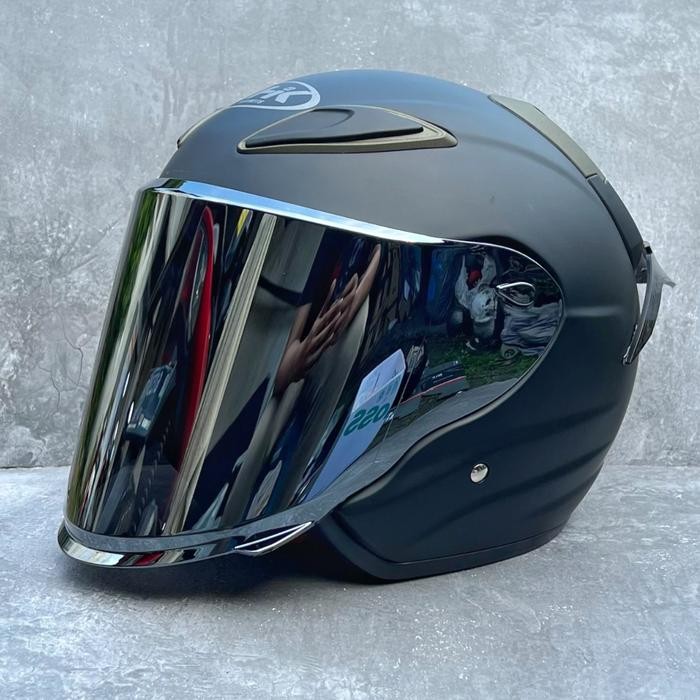 cerah.merona4 NHK HELM R6 BLACK DOFF - HALF FACE - IRIDIUM VISOR - SPOILER 2D motorcycle helm nhk